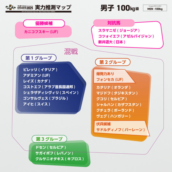 男子100kg級実力推測マップ