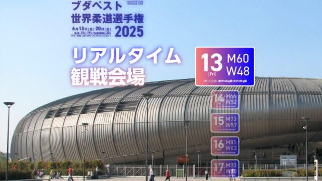 第1日【6/13】リアルタイム観戦会場(男子60kg級、女子48kg級)／ブダペスト世界柔道選手権2025