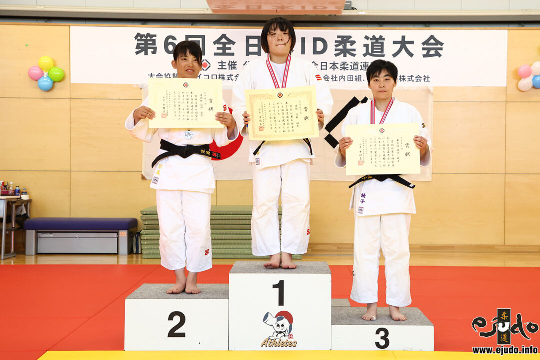 優　勝：曽根柚希(綾瀬市柔道協会)
準優勝：飯塚京美(ユニバーサル柔道アカデミー島根)
第三位：樋口綾子(やわら道場)