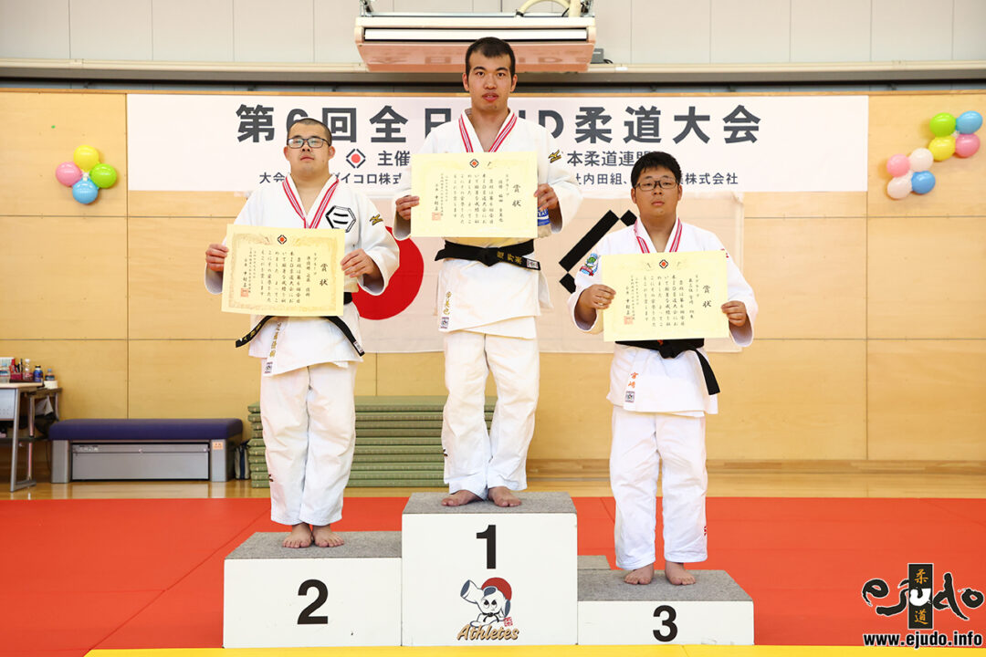 優　勝：福田歩美也(海老名市柔道協会)
準優勝：近藤優樹(名古屋介護系柔道部)
第三位：宮﨑翔生(洗心館)