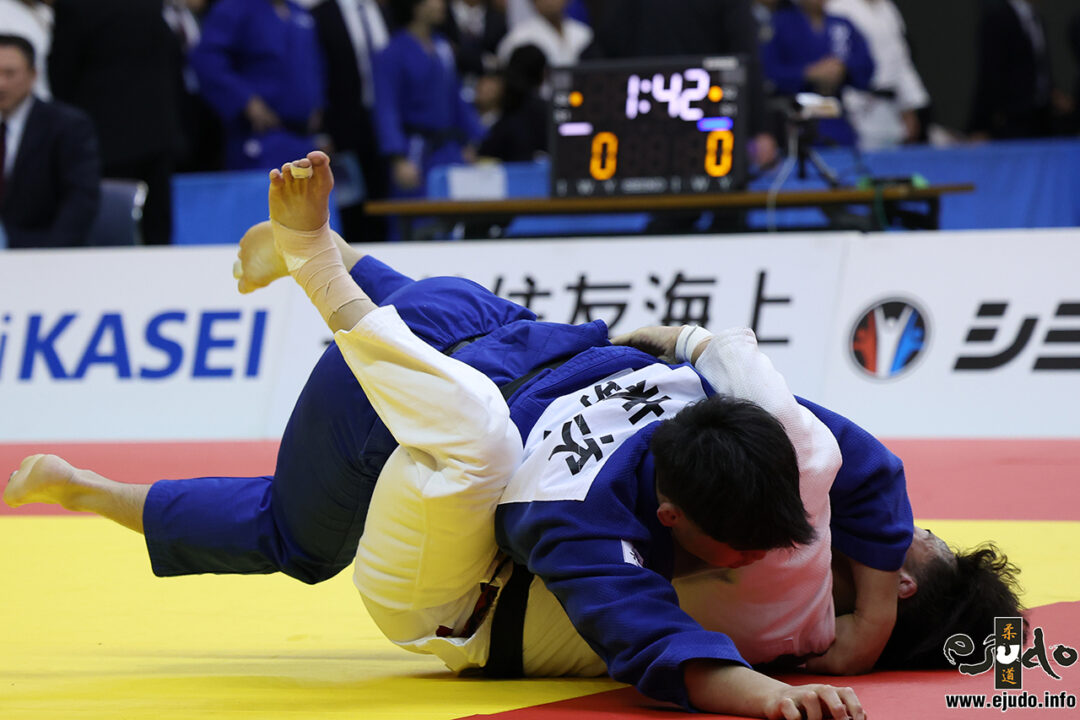 末次晴倫(明治大3年)○GS送襟絞(GS1:57)△田中裕大(パーク24)