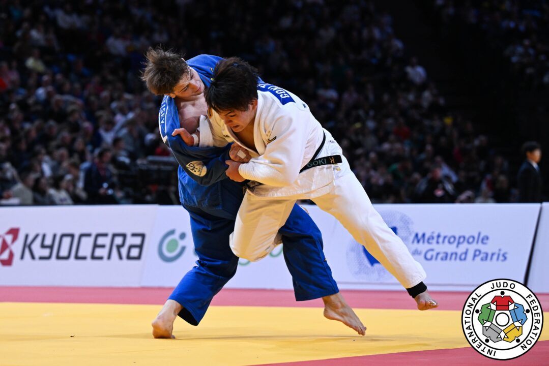 90kg級3回戦、田嶋剛希がミハイル・ラティセフから大外刈「技あり」