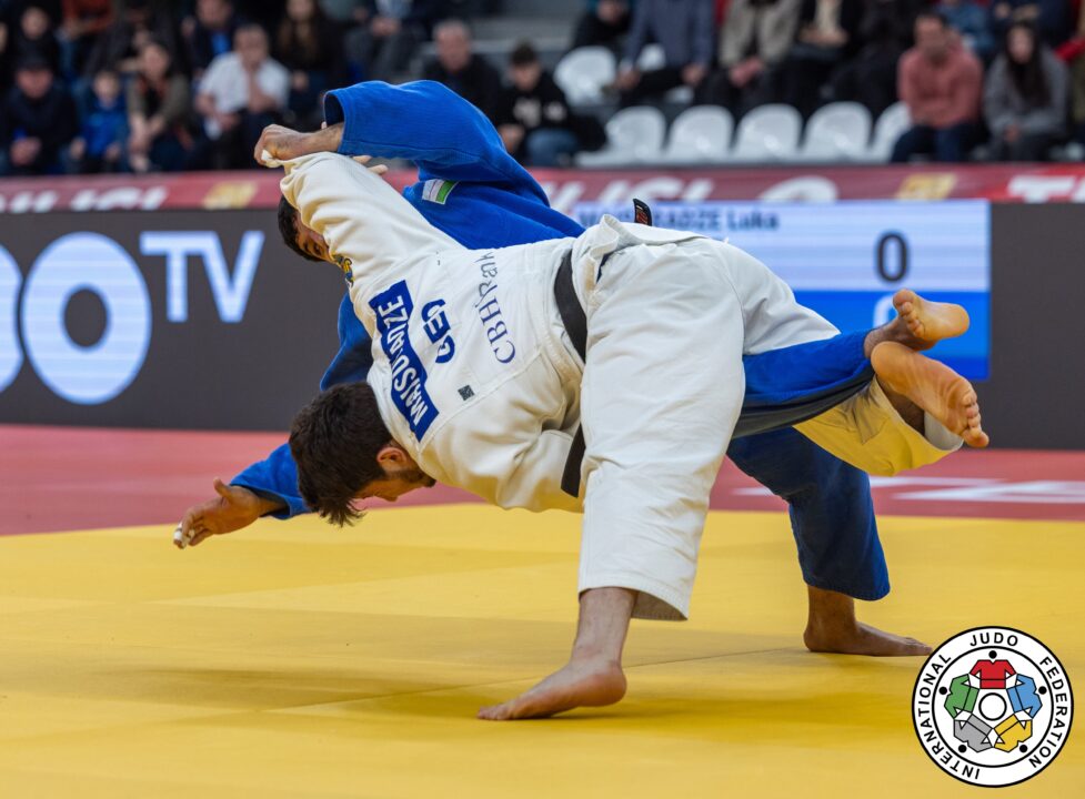 90kg級準決勝、ルカ・マイスラゼがヌルベク・ムルトゾエフから右小内刈「有効」