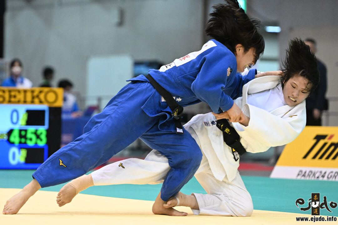 青野南美(福岡県警察)○GS技あり・小内刈(GS4:55)△山口葵良梨(パーク24)