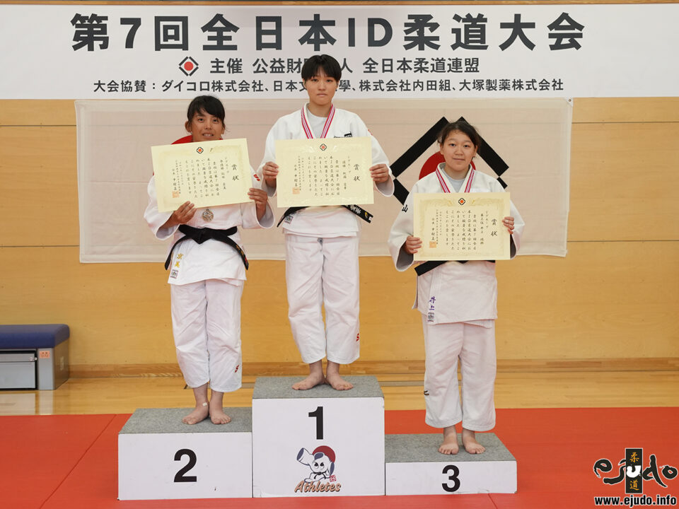 優　勝：佐藤雅(戴星学園クラブ)
準優勝：山﨑真江(しずはたスポーツクラブ)
第三位：木村彩乃(名古屋介護系柔道部)