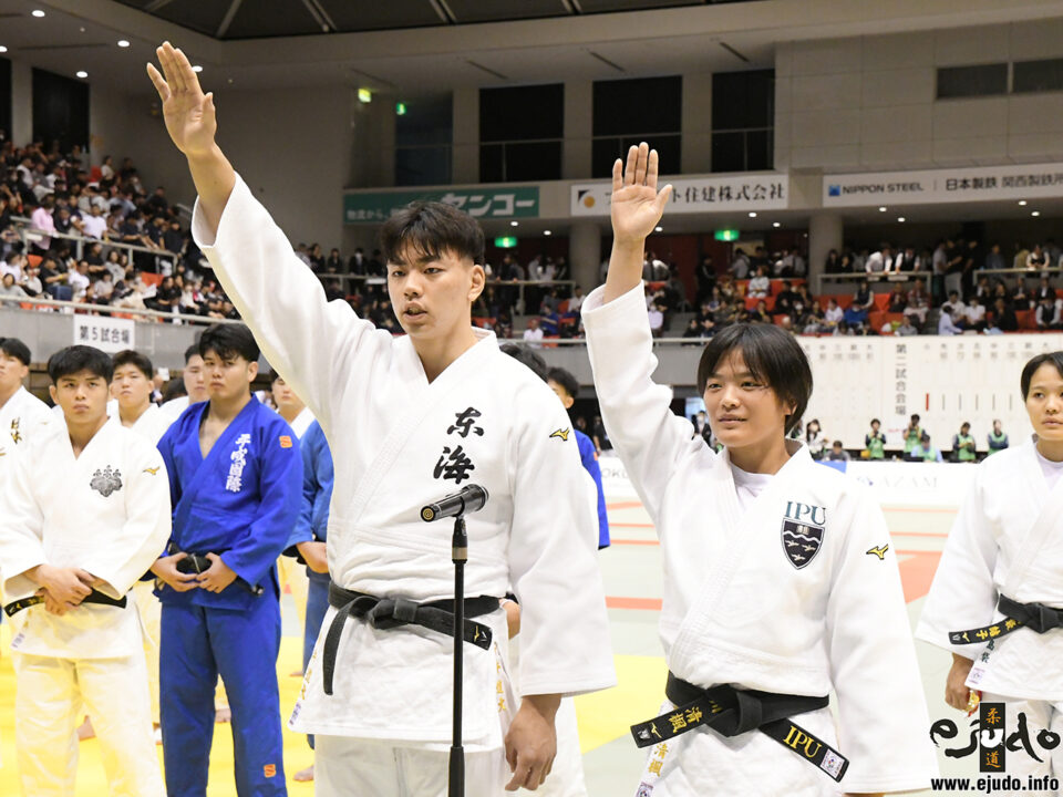 選手宣誓は新井道大(東海大)と荒川清楓(環太平洋大)が務めた。