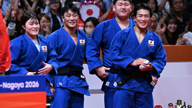 【速報レポート・評】日本、地元開催で3連覇達成。中村雄太の打倒ツロボエフで勝利の流れ掴む／第20回アジア競技大会柔道競技・男女混合団体戦